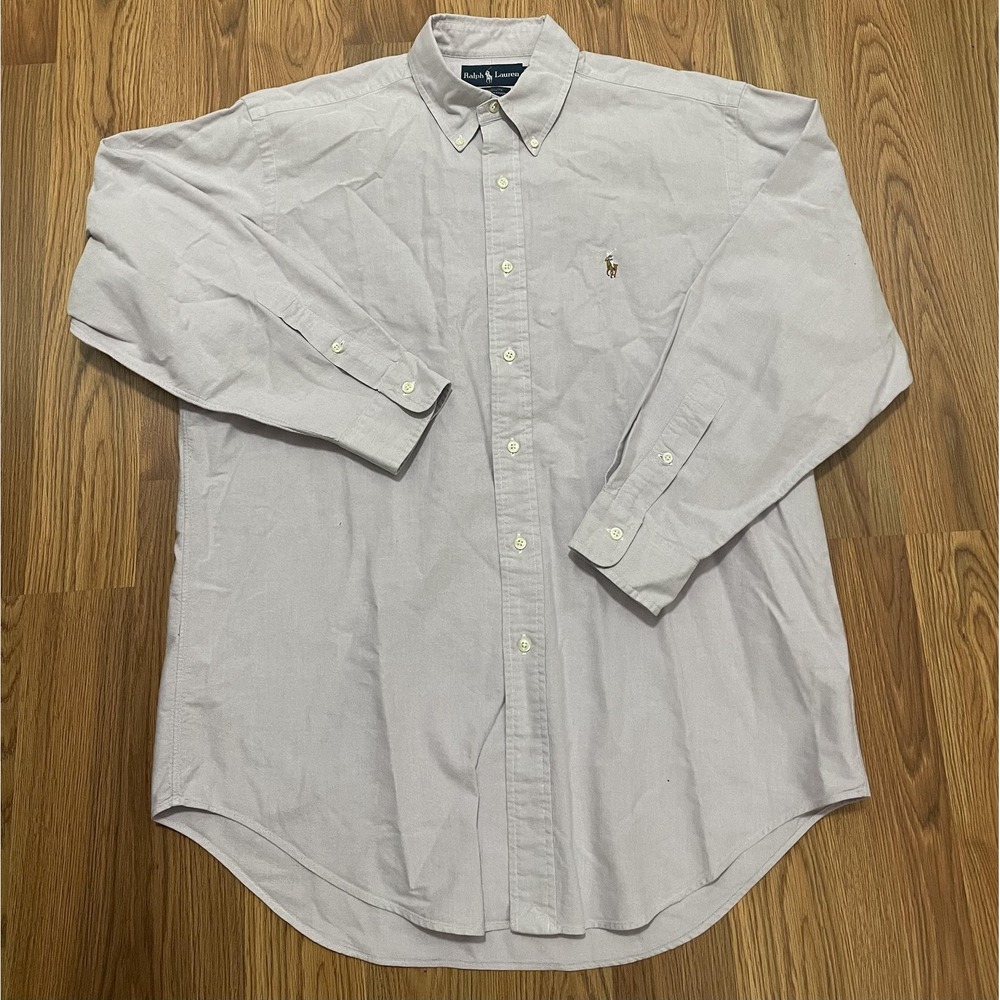 Ralph Lauren Yarmouth Shirt Mens 16 33 Oxford Button Down Lavender